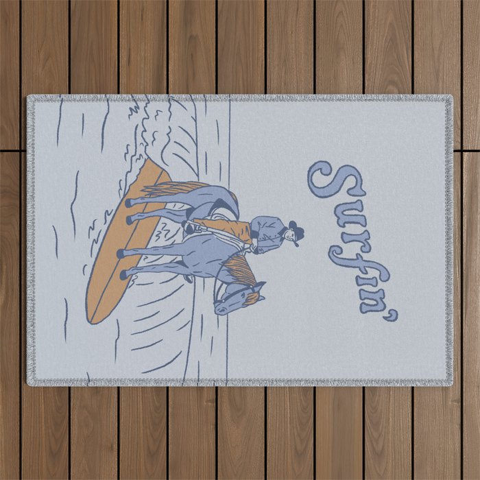 Surfin' in Blue Outdoor Rug Gallery Image 1
