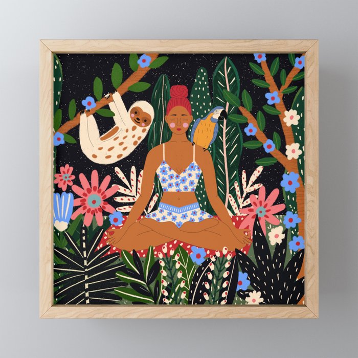 Yoga Plant Woman Portrait Mini Art Print Gallery Image 1