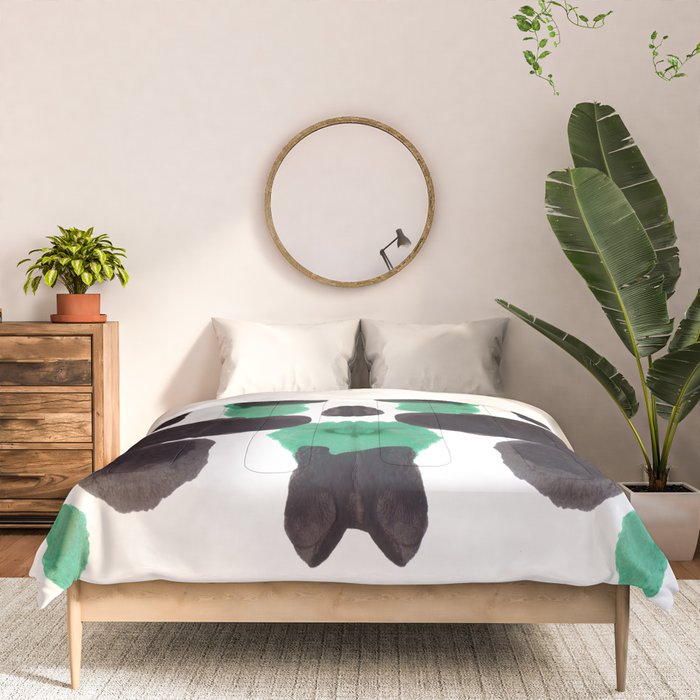 Green & Black Ink Blot Diagram Comforter Gallery Image 3
