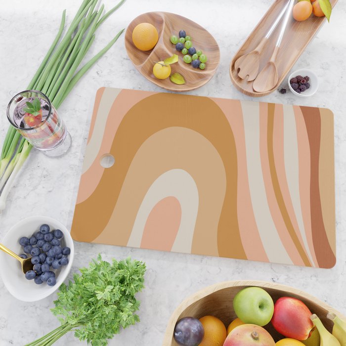 Organic Topography Earth Tone Abstract Cutting Board Gallery Image 2