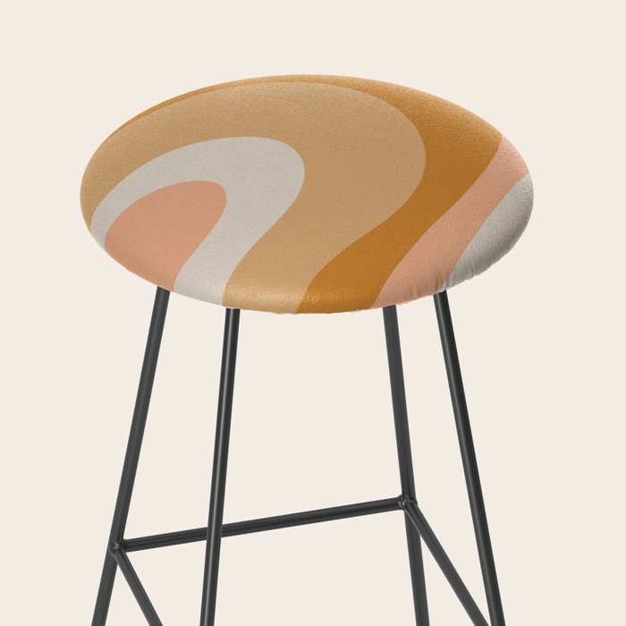 Organic Topography Earth Tone Abstract Stool Gallery Image 2