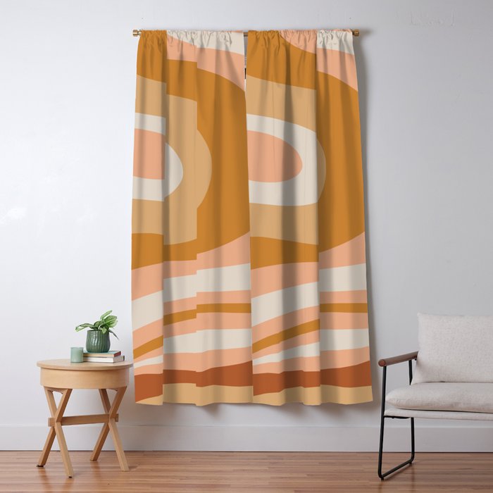 Organic Topography Earth Tone Abstract Window Curtain Gallery Image 5