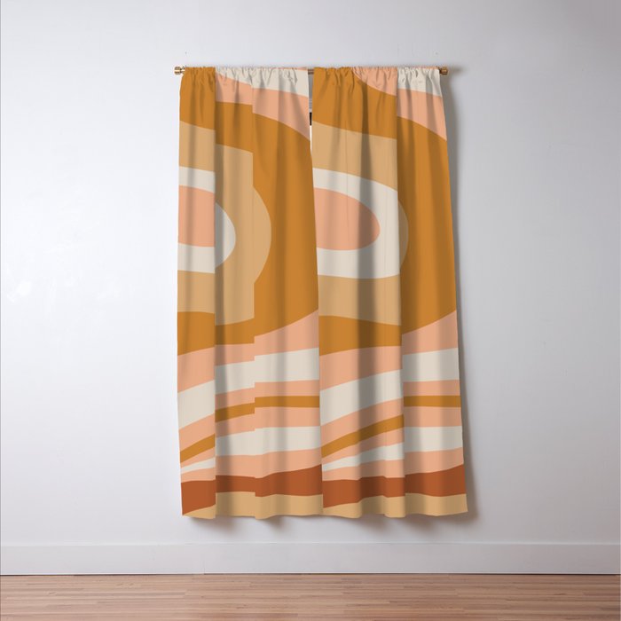 Organic Topography Earth Tone Abstract Window Curtain Gallery Image 3