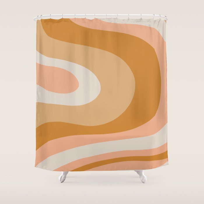 Organic Topography Earth Tone Abstract Shower Curtain Gallery Image 1
