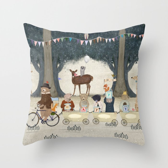 oh so happy Throw Pillow Gallery Image 1