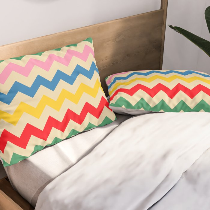 Rainbow Happy Waves Pillow Sham Gallery Image 2
