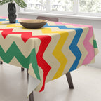 Rainbow Happy Waves Tablecloth Gallery Image 3