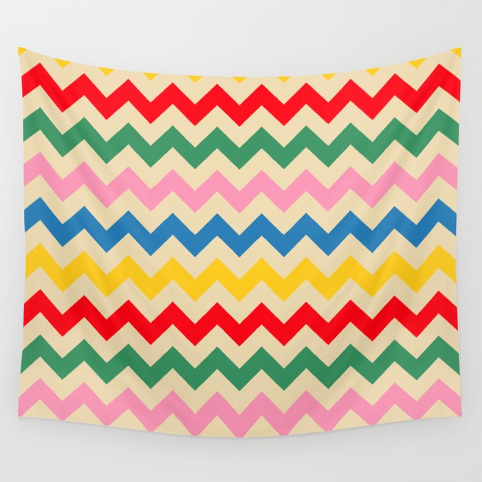 Rainbow Happy Waves Wall Tapestry Gallery Image 4