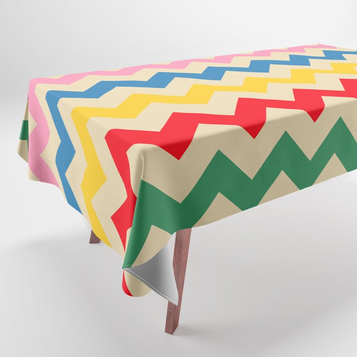 Rainbow Happy Waves Tablecloth Gallery Image 1