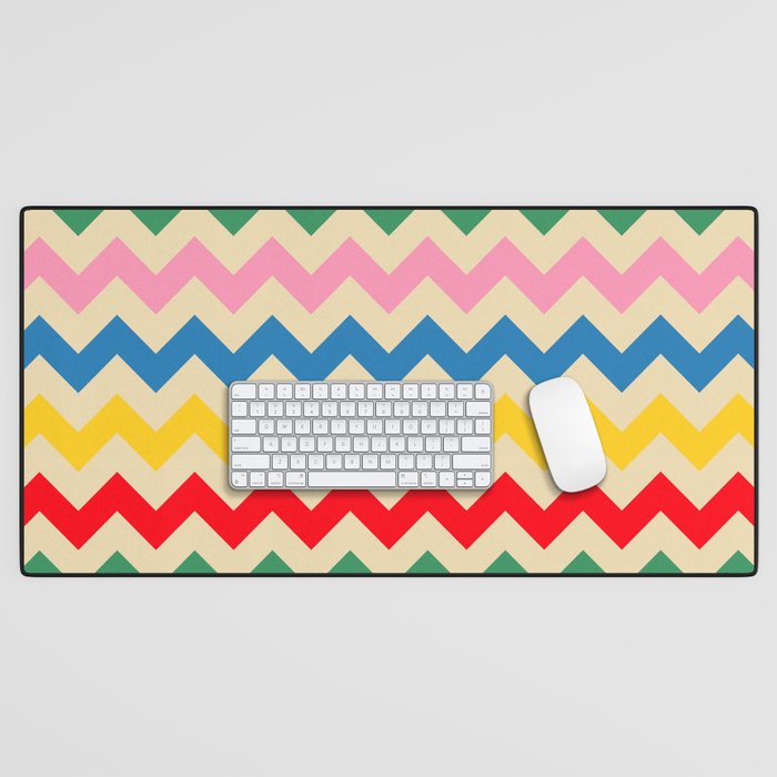 Rainbow Happy Waves Desk Mat Gallery Image 1