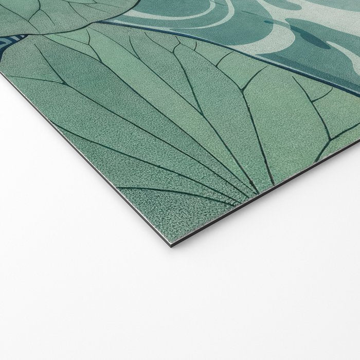 Japanese Wall Art Floral Lotus Painting Pink Pastel Green botanical Wabi Sabi Flower Poster  Welcome Mat Gallery Image 2