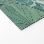 Japanese Wall Art Floral Lotus Painting Pink Pastel Green botanical Wabi Sabi Flower Poster  Welcome Mat Gallery Image 2