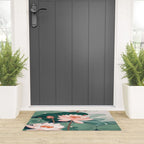 Japanese Wall Art Floral Lotus Painting Pink Pastel Green botanical Wabi Sabi Flower Poster  Welcome Mat Gallery Image 3