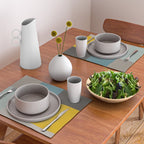 Teal Mustard Gray Modern Patchwork  Placemat Gallery Image 2