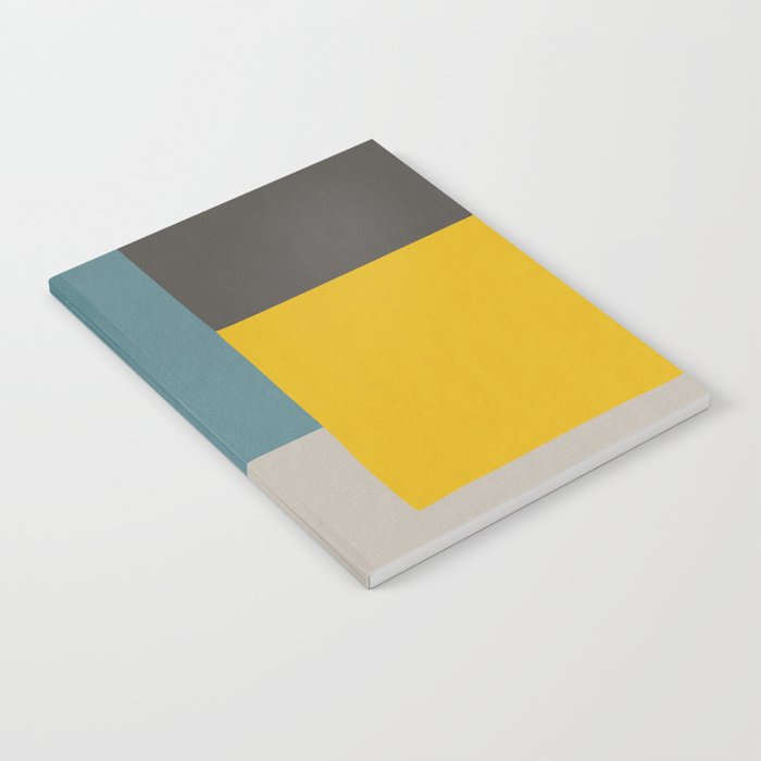 Teal Mustard Gray Modern Patchwork  Notebook Gallery Image 1