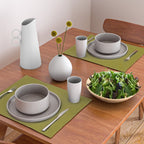 Retro 70s moss green solid Placemat Gallery Image 2