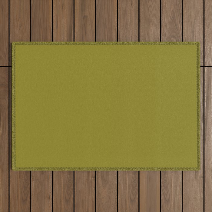 Retro 70s moss green solid Outdoor Rug Gallery Image 1