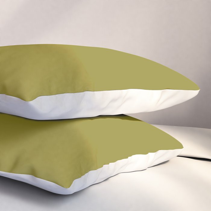Retro 70s moss green solid Pillow Sham Gallery Image 3