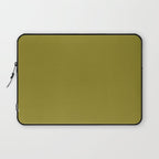 Retro 70s moss green solid Laptop Sleeve Gallery Image 1