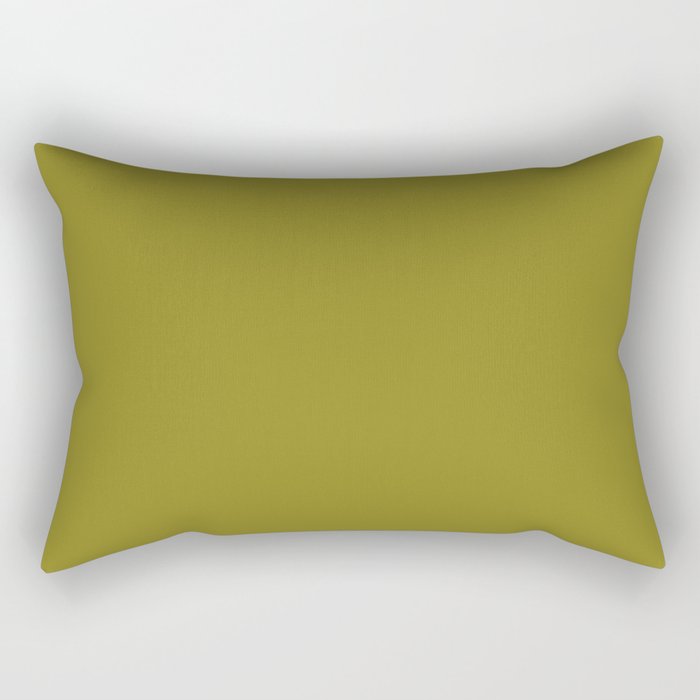 Retro 70s moss green solid Rectangular Pillow Gallery Image 2