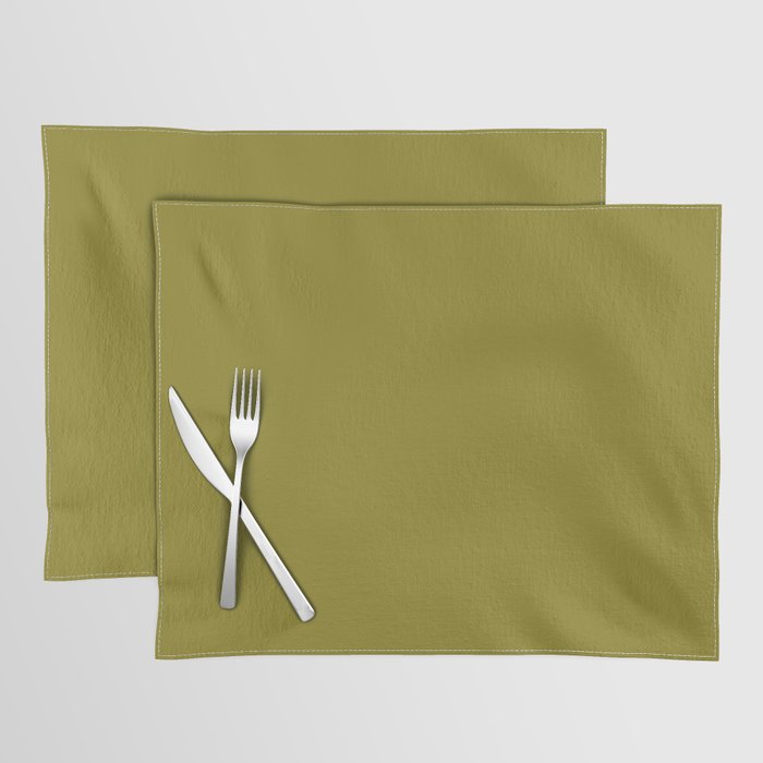 Retro 70s moss green solid Placemat Gallery Image 1
