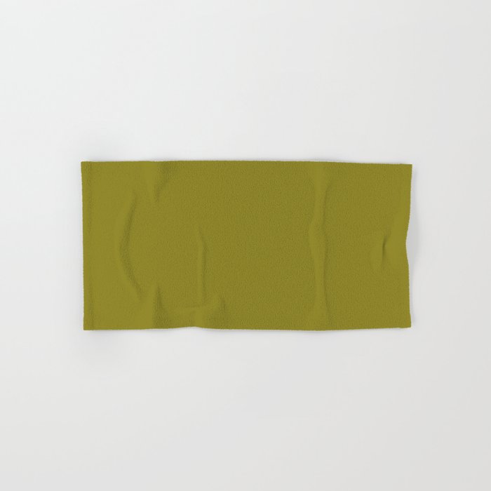 Retro 70s moss green solid Bath Towel Gallery Image 1