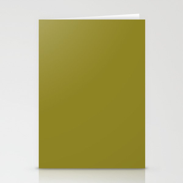 Retro 70s moss green solid Stationery Card Gallery Image 2