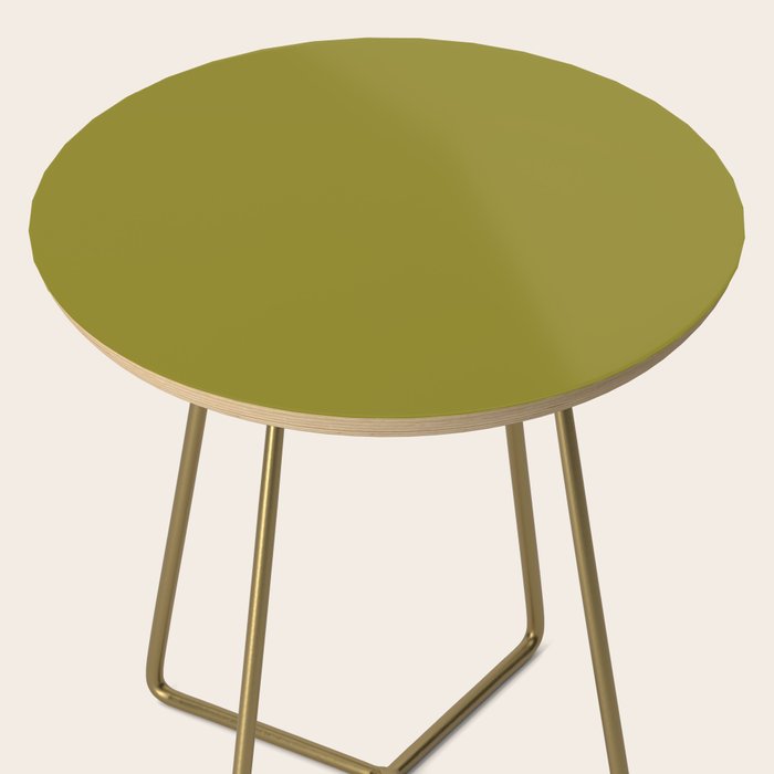 Retro 70s moss green solid Side Table Gallery Image 2