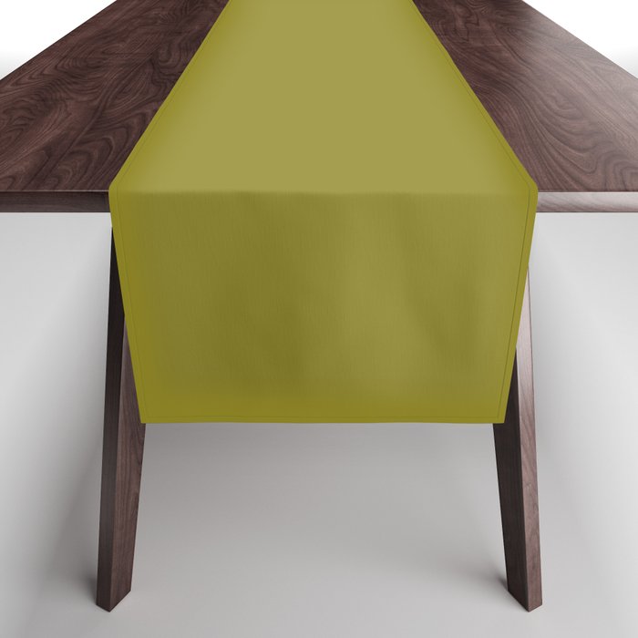 Retro 70s moss green solid Table Runner Gallery Image 1