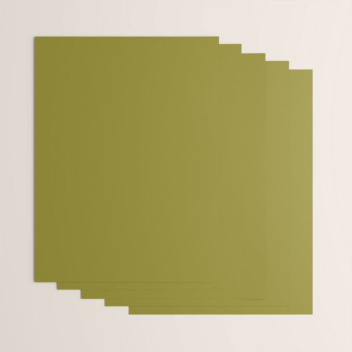 Retro 70s moss green solid Wrapping Paper Gallery Image 3