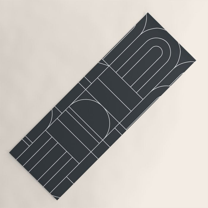 Deco Geometric 04 Black Yoga Mat Gallery Image 1