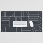 Deco Geometric 04 Black Desk Mat Gallery Image 1