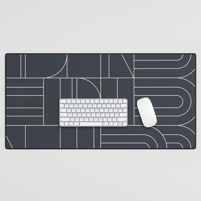 Deco Geometric 04 Black Desk Mat Gallery Image 1