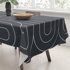 Deco Geometric 04 Black Tablecloth Gallery Image 3