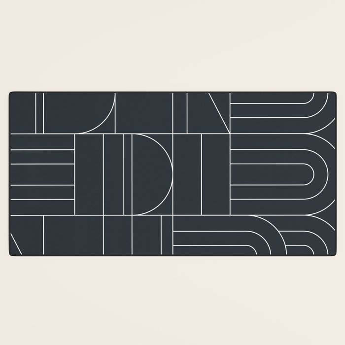 Deco Geometric 04 Black Desk Mat Gallery Image 3