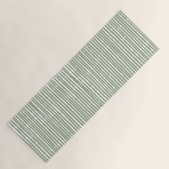 Abstract Stripes, Sage Green, Boho Wall Art Yoga Mat Gallery Image 1