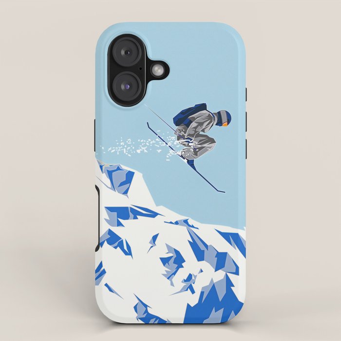 Airborn Skier Flying Down the Ski Slopes iPhone Case Gallery Image 1