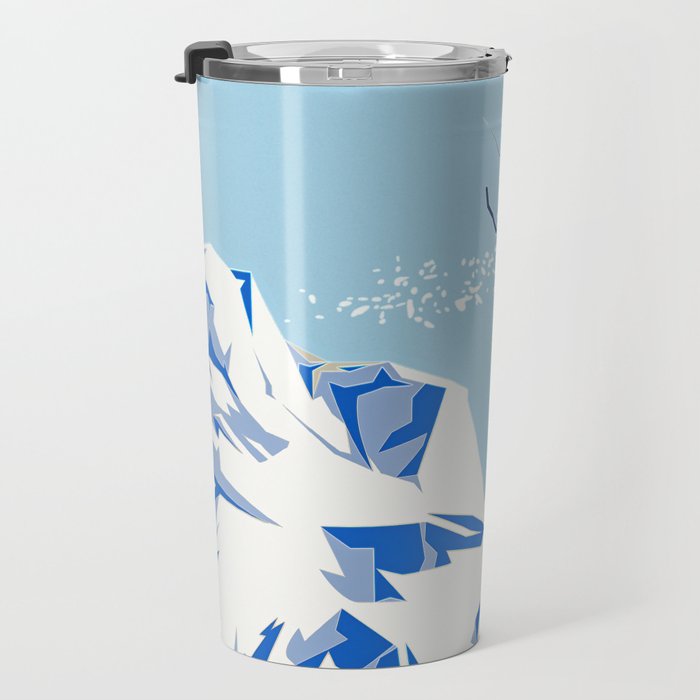 Airborn Skier Flying Down the Ski Slopes Travel Mug Gallery Image 3