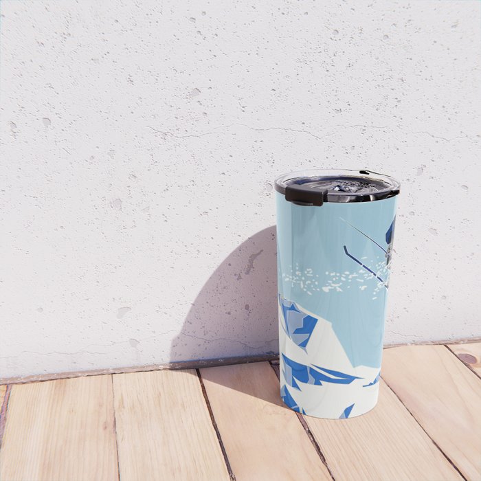 Airborn Skier Flying Down the Ski Slopes Travel Mug Gallery Image 4