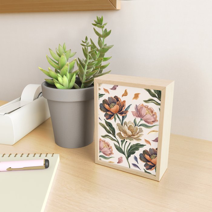 Hand Painted Peony Florals Mini Art Print Gallery Image 2