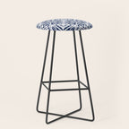 Blue tile brushstroke pattern Stool Gallery Image 1