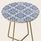 Blue tile brushstroke pattern Side Table Gallery Image 2