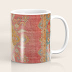 Antique Warm Coral Red & Burnt Orange Turkish Oushak Rug Print Coffee Mug Gallery Image 1