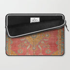 Antique Warm Coral Red & Burnt Orange Turkish Oushak Rug Print Laptop Sleeve Gallery Image 2