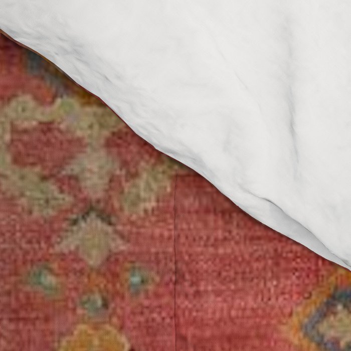 Antique Warm Coral Red & Burnt Orange Turkish Oushak Rug Print Comforter Gallery Image 4