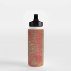 Antique Warm Coral Red & Burnt Orange Turkish Oushak Rug Print Water Bottle Gallery Image 2