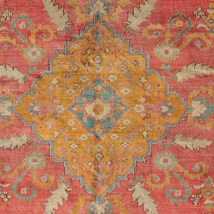 Antique Warm Coral Red & Burnt Orange Turkish Oushak Rug Print Coffee Mug Gallery Image 2