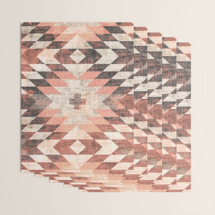 native coral diamond Wrapping Paper Gallery Image 3