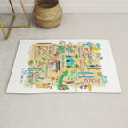 Illustrative map Kuala Lumpur Malaysia travel Rug Gallery Image 1