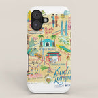 Illustrative map Kuala Lumpur Malaysia travel iPhone Case Gallery Image 1